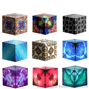Vielzahl geometrische veränderbare magnetische Zauberwürfel Anti Stress 3D Hand Flip Puzzle Würfel Kinder
