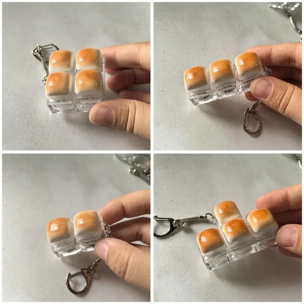 Karamell Brot Design Fidget Schlüsselanhänger Tasten Knopf – Bild 2