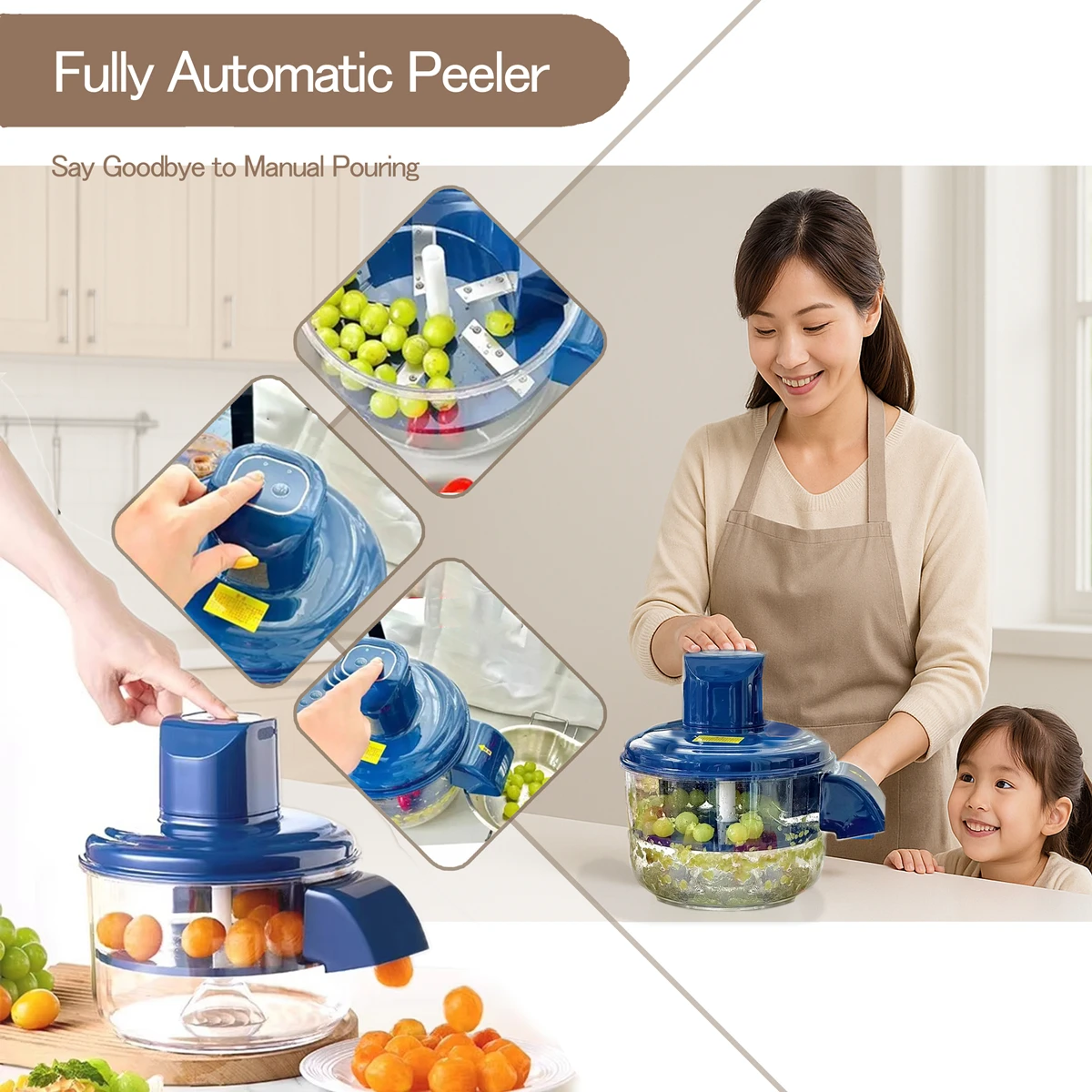 Wiederaufladbarer Obstschäler, automatische elektrische