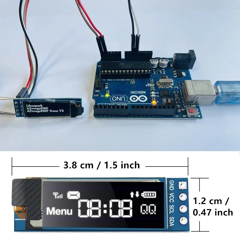 0,96 Zoll OLED-Anzeigemodul SSD1306 I2C IIC SPI Seriell – Bild 6