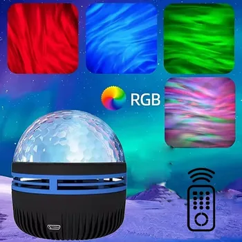 Aurora Borealis Sternenhimmel-Projektor, Schlafzimmer-Nachtlicht, USB-betrieben, mehrfarbig, Fernbedienung