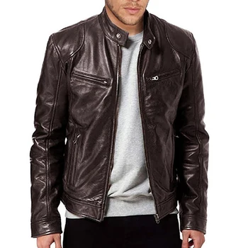 2024 motorrad Leder Jacken Mann Casual Mode Motorrad Mantel Slim Fit Revers PU Jacken Herbst Anti-wind Leder