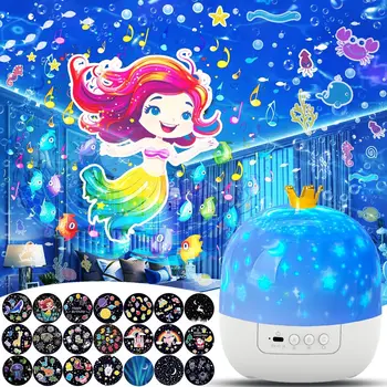 Galaxy Solar System Projektor Nachtlichter 360° ° Rotierende 21 Filme Kinder-Stern-Nachtlichtprojektor