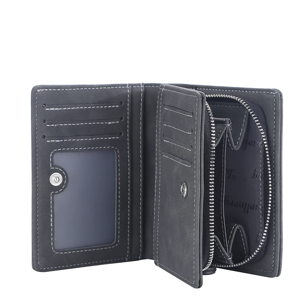 Marke Männer PU Leder kurze Brieftasche Mit Zipper Münzfach – Bild 5