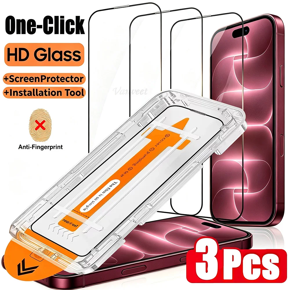 3er-Set Oleophobe HD- und Blickschutzfolie für iPhone 17 Pro