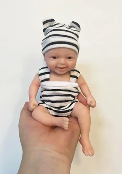7-Zoll-Mikro-Vorfrühchen-Reborn-Puppe aus Vollsilikon, „Noah“, lebensechte Mini-Reborn-Puppe, Überraschung