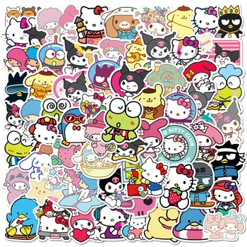 Kawaii Kuromi Melody Hello Kitty Aufkleber Niedliche Cartoon-Sticker für Laptop, Tagebuch, Scrapbooking