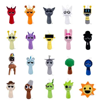 Sprunki Plüschtier-Set Sprunky Peluche Plüschtiere Weiche, beliebte Cartoon-Stofftierpuppen für Fans