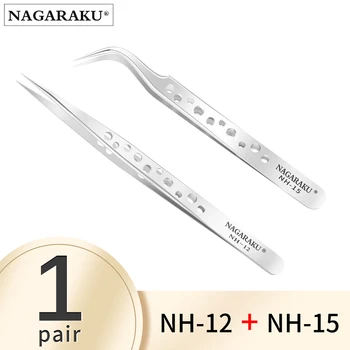 NAGARAKU Make-up-Wimpern 2-teiliges Set N-01 N-02 Wimpernpinzette NH-12 NH-15 Präzise Wimpern ST-12 ST-15