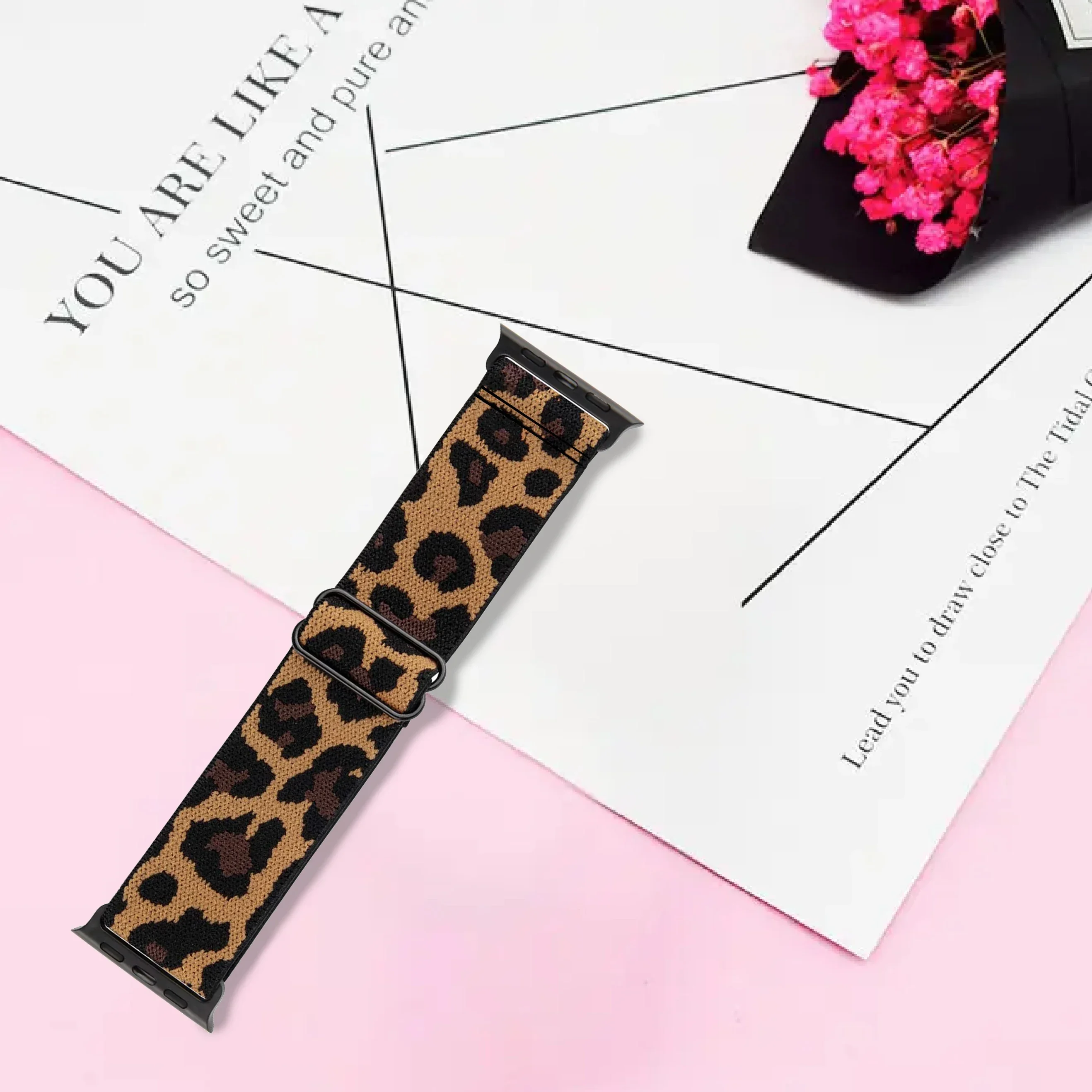 Leoparden-Uhrenarmband aus dehnbarem Nylon, kompatibel mit – Bild 6