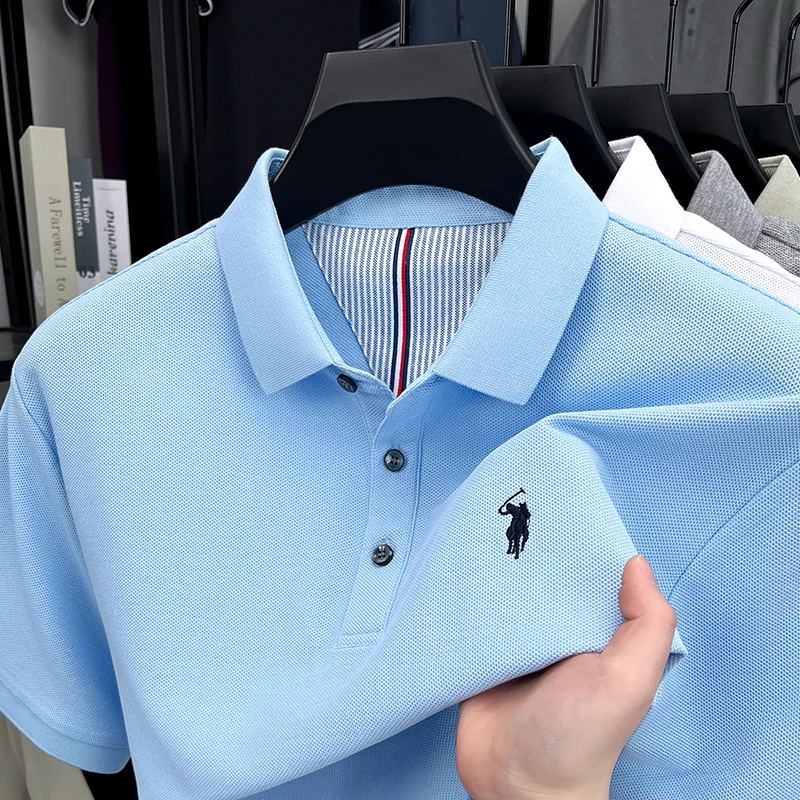 Kurzarm-Poloshirt für Herren aus 100 % reiner Baumwolle