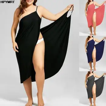 Damen Kleid Träger Strandrock Schleier bedeckt Warp Paleo Rückenfrei Crossover Badeanzug Damen 2K Tank Top