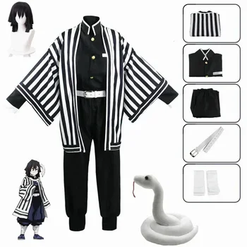 Anime Demon Slayer: Kimetsu no Yaiba Iguro Obanai Kimono Uniform Anime Pruik Kospy Kos Tsume Hauween Party