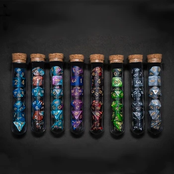 Transparentes polyedrisches D&D COC Würfelset 7 Teile/satz DnD RPG Fantasy Trankflasche | Dungeons and Dragons