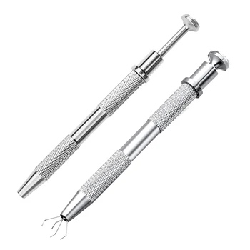 Piercing-Kugel-Greifer-Werkzeug zum Aufnehmen mit 4-Zinken-Halter, Diamant-Klauenpinzette für kleine Teile