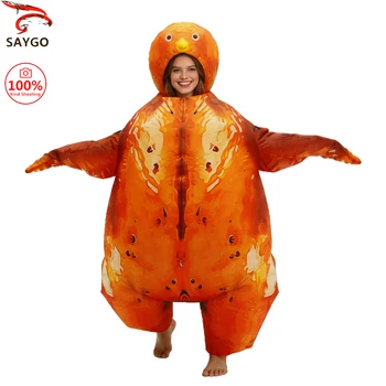 SAYGO Aufblasbares Thanksgiving-Truthahn-Maskottchen-Kostüm, geröstete Türkei, Cosplay, lustiger Anzug, Kostüm