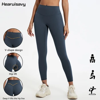 Hearuisavy Sommer Superweiche Stoffe Hochtaillierte Leggings Gym Yoga Hosen Lauf-Workout-Tights Push-Up