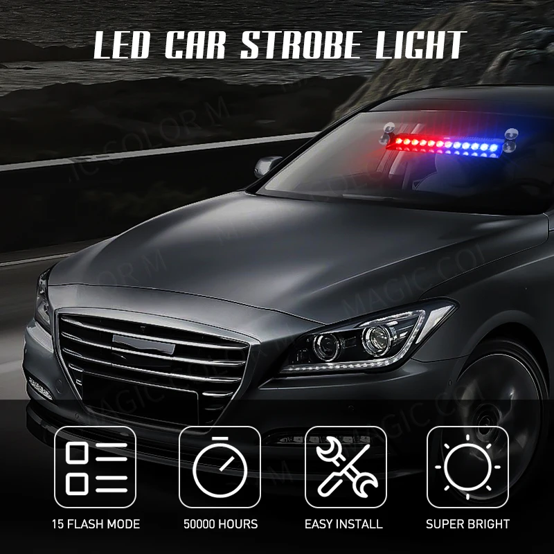 12 LED Auto Strobe Licht Flash Warnung Signal Leuchtfeuer – Bild 6