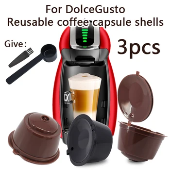 Fit Für Dolce Gusto Kaffee Filter Tasse Wiederverwendbare Kaffee Kapsel Filter Mit Löffel Pinsel (3 Stück)