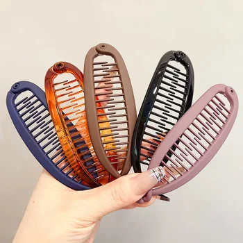 Matte mattierte Pferdeschwanz-Bananen-Haarspange, Fischform, Haarnadel-Stirnband für Frauen, Haar-Accessoires