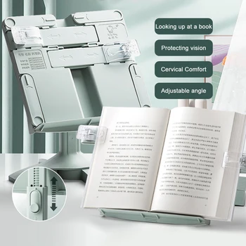 Lese-Bücherständer mit Hebe- und Landefunktion, verstellbarer Tablet-Bücherhalter, multifunktionaler
