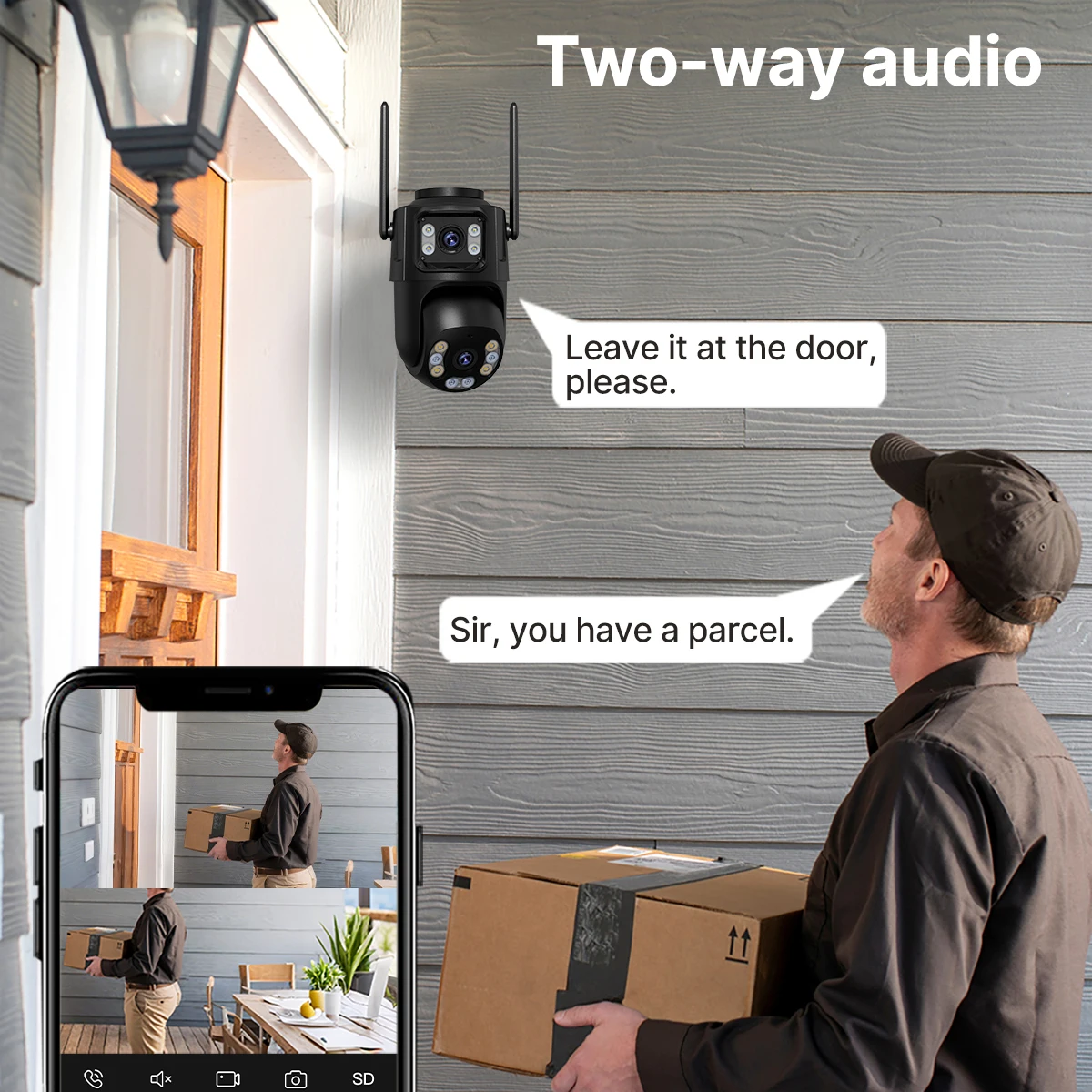 4K 8MP HD Wifi PTZ Kamera Outdoor 4MP Dual Objektiv Dual – Bild 6