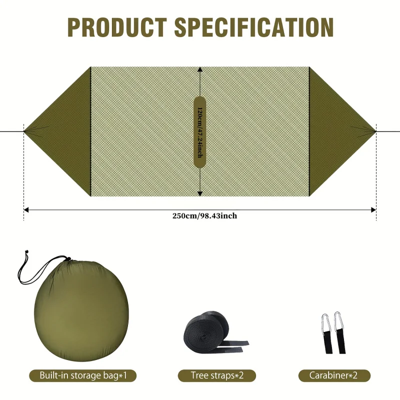 2-in-1 Camping-Hängematte mit Moskitonetz, 1,6 lbs – Bild 5