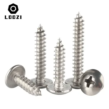 M3 M4 M5 M6 304 Edelstahl Kreuzschlitz Truss Kopf selbstschneidende Schraube Phillips Pilzkopf Holzschrauben