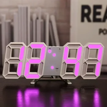 Digitale Desktop-Uhr, wandmontierte dekorative elektronische Schreibtischuhr mit einstellbarem Lichtmodus