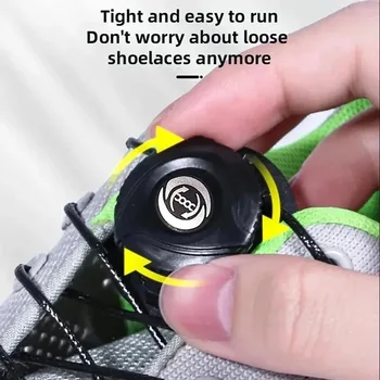 1 Paar Automatische Schnürsenkel Ohne Binden Einfache Installation Drehbare Schnalle Dicke Schnürsenkel