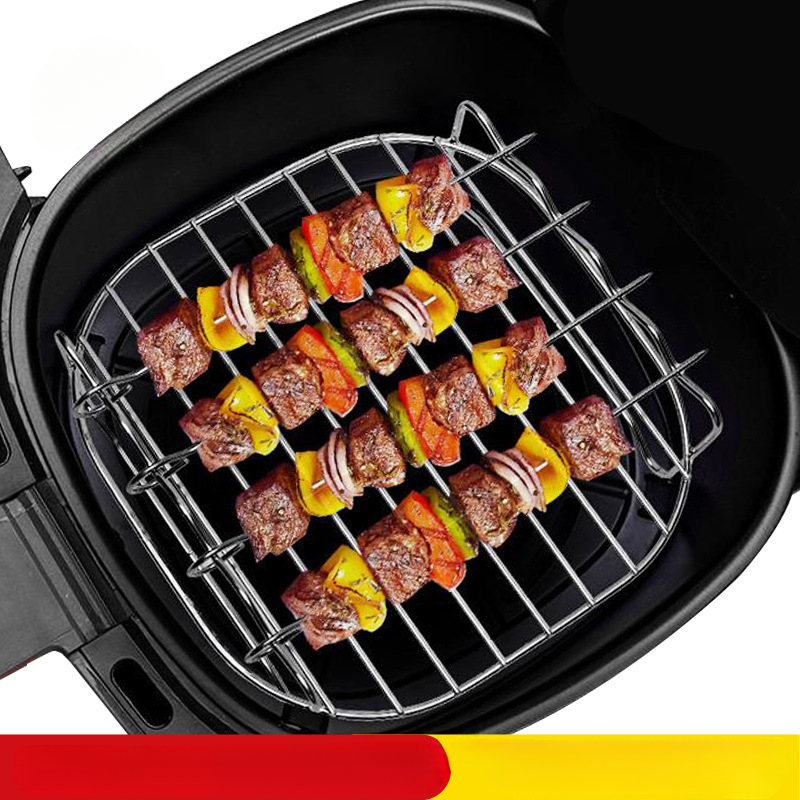 Outdoor-Grillset mit Spießen, quadratisch, Heißluftfritteuse