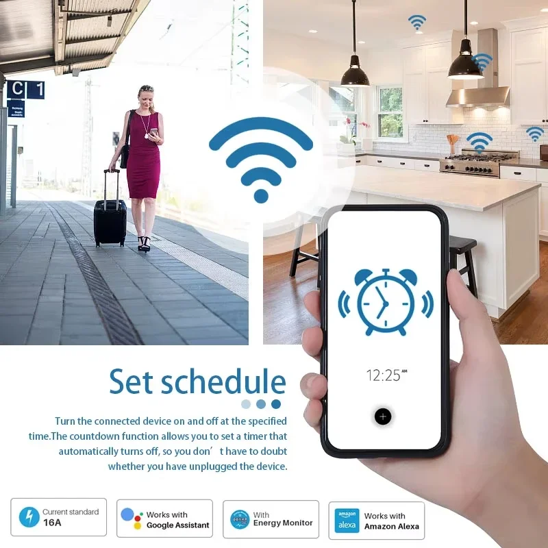 1PCS Zigbee 3,0 WiFi Smart Stecker EU Buchse Timer Adapter – Bild 6