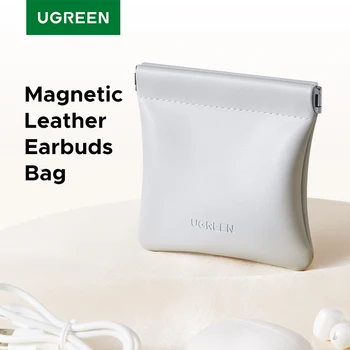 UGREEN Kopfhörerhülle, magnetische Ledertasche für Bluetooth, offener Ohrclip, kabellose Ohrhörer