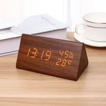 LED Student Wecker Einfache Wanduhr Temperatur Display Sound Control Tisch Uhr Desktop Wohnkultur Garten