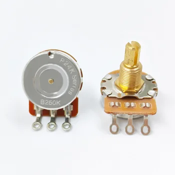 PHRILAM Gitarren-Potentiometer-Set aus Messing mit 24 Zähnen und 3/8-Zoll-Gewindeschaft, 250 K/500 K