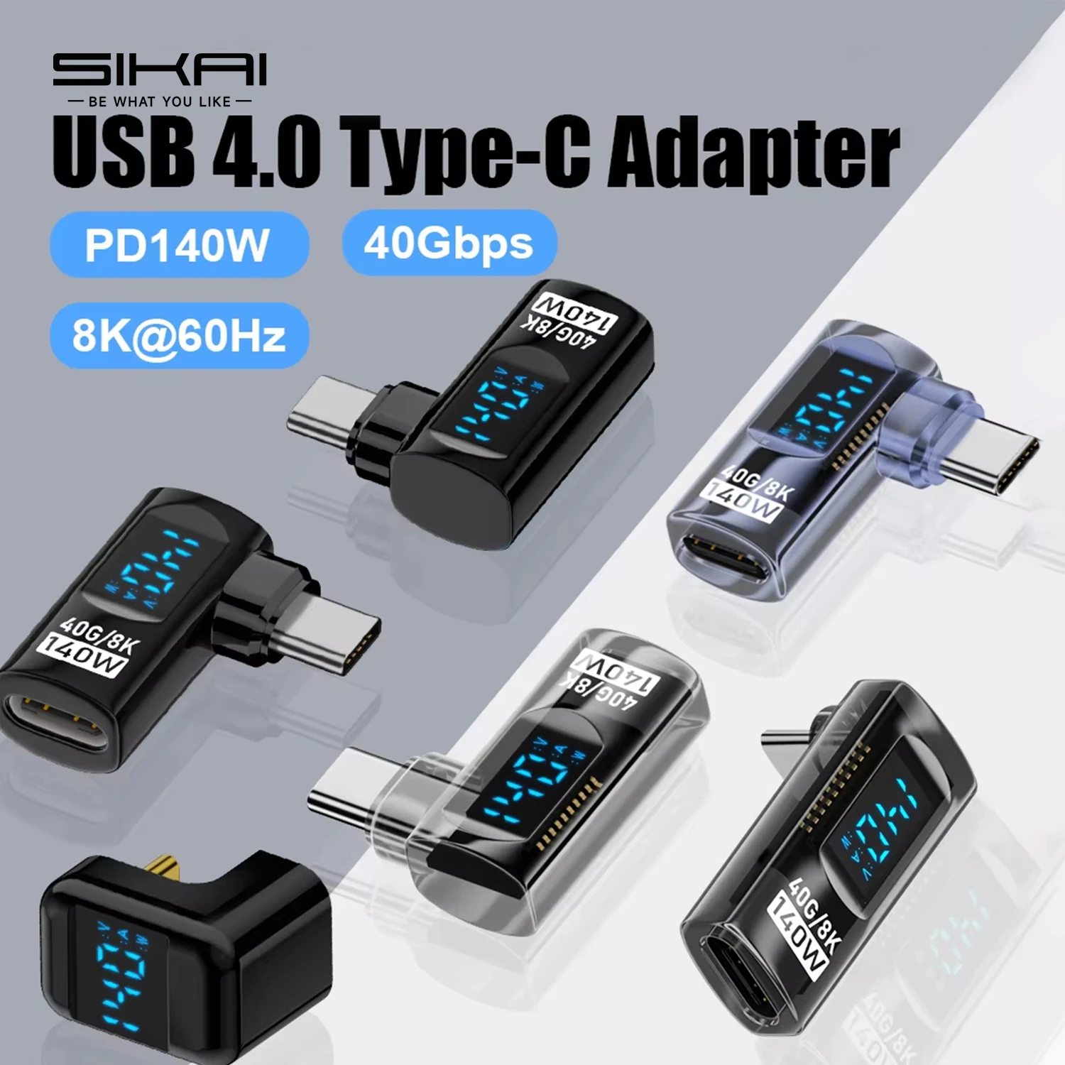 USB4 Winkeladapter USB-C, U-Form, 40 Gbit/s, 140 W, 8K
