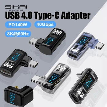 90-Grad-USB-C-Adapter, rechtwinkliger U-förmiger Typ-C-Adapter, 40 Gbit/s, Datenübertragung, PD 140 W, USB4.0