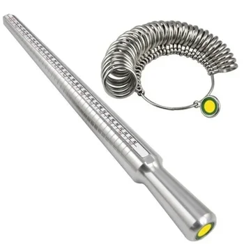 Metall Ring Sizer Messwerkzeug Set Gauge Dorn Stick Finger Werkzeug Schmuckherstellung Ausrüstungen Zubehör