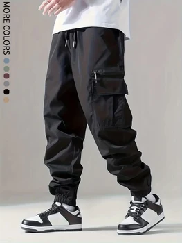 Herren-Cargohose, dünne Hose, bequem und atmungsaktiv, Outdoor-Casual, tragbar, Laufen, Radfahren, mehrere