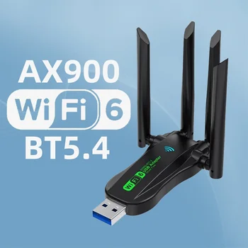 AX900 WiFi USB-Adapter WiFi6 Bluetooth 5.4 Dual Band 2,4 G + 5,8 GHz 4 Antennen-Dongle
