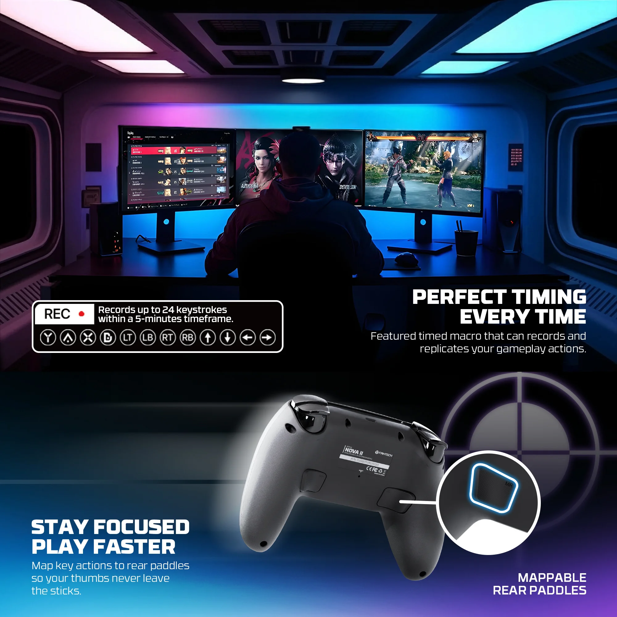 FANTECH NOVA II WGP16 Wireless Gamepad Gyro Sensor Hall – Bild 5