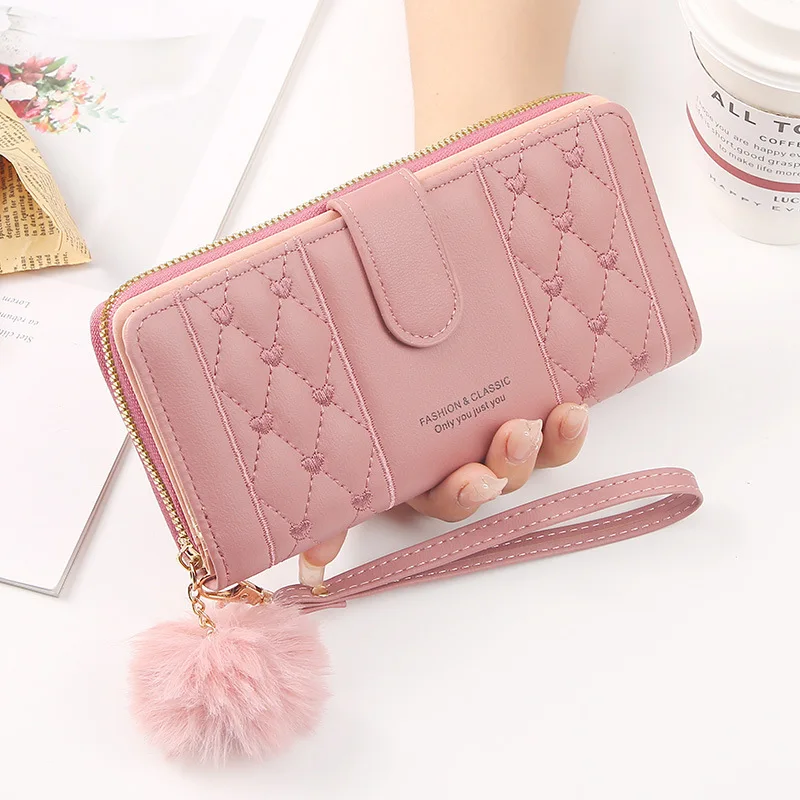 Frauen Lange Brieftasche Pu Leder Karte Halter Große