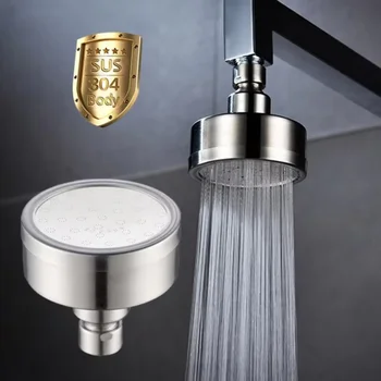 Duschkopf aus gebürstetem Edelstahl 304, wassersparend, mit kleinem Oberflächenstrahl, abnehmbar und waschbar