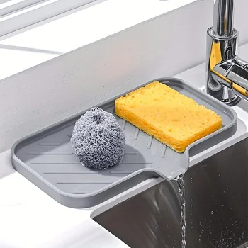 Waschbecken Silikon Tablett Mit Ablauf Seife Schwamm Lagerung Halter Arbeitsplatte Waschbecken Wäscher Pinsel