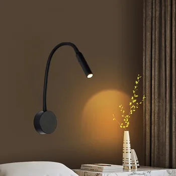 Led Nacht Wand Licht Drehbare Flexible Scheinwerfer Wohnzimmer Studie Leselampe Schlauch Oberfläche Montiert