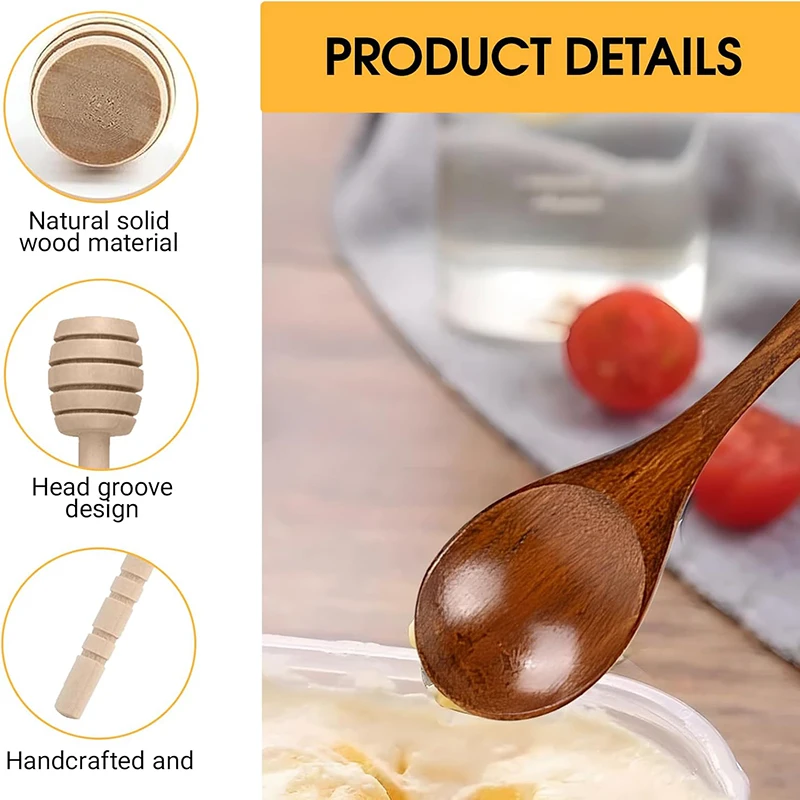 Holz Honig Löffel Honig Stick Set Dessert Löffel Honig Rühren – Bild 5
