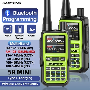 BAOFENG UV-5R Mini Walkie Talkie Multi Band Bluetooth Programmierung Drahtlose Kopierfrequenz 999CH Typ-C Long