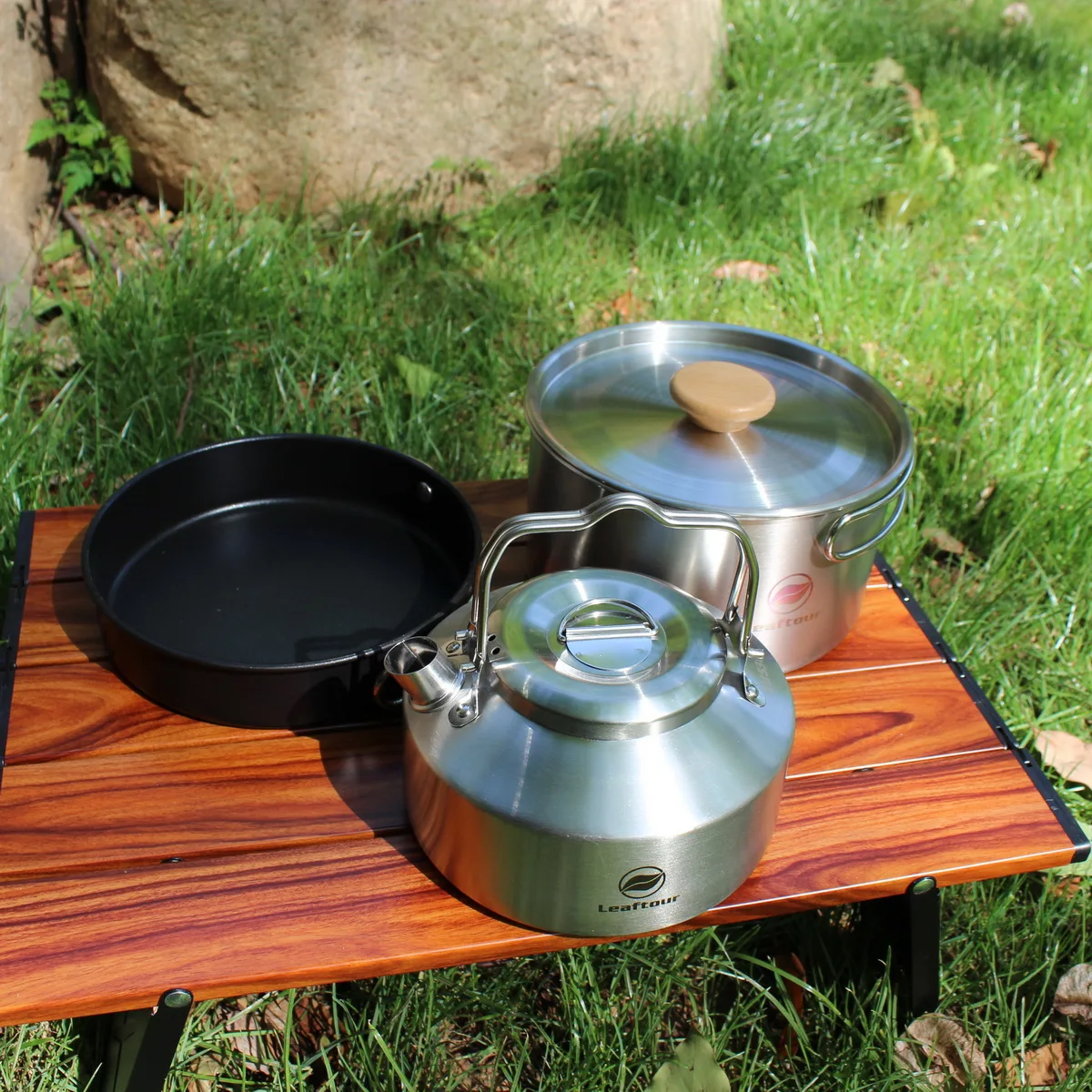 Leaftour Camping-Kochgeschirr-Set aus Edelstahl – Bild 2