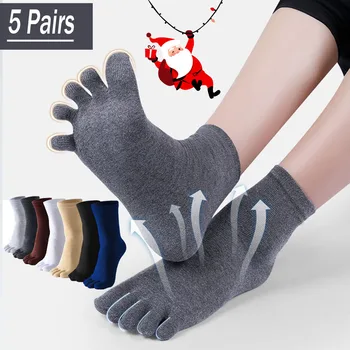5 Paar Zehensocken, Crew-Socken für Männer und Frauen, fünf Finger-Socken, atmungsaktive Baumwollsocken