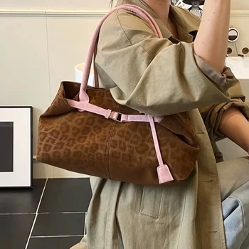 Leoparden-PU-Leder Schultertaschen für Damen Luxus Designer Marke Trendige Tragetasche Kurze Henkel